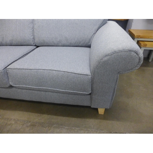 1439 - A large grey upholstered two seater sofa