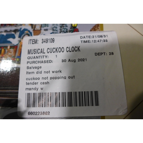 3202 - Musical Cuckoo Clock        (238-199 )* this lot is subject to vat