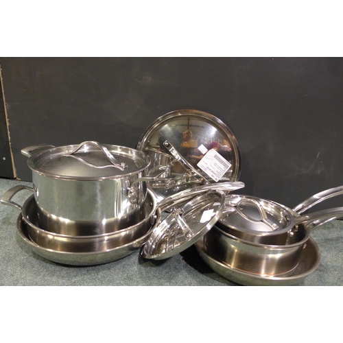 3275 - Kirkland Signature Stainless Steel  Cookware Ten Piece Set, RRP £157.99 + VAT   (238-69 )* this lot ... 