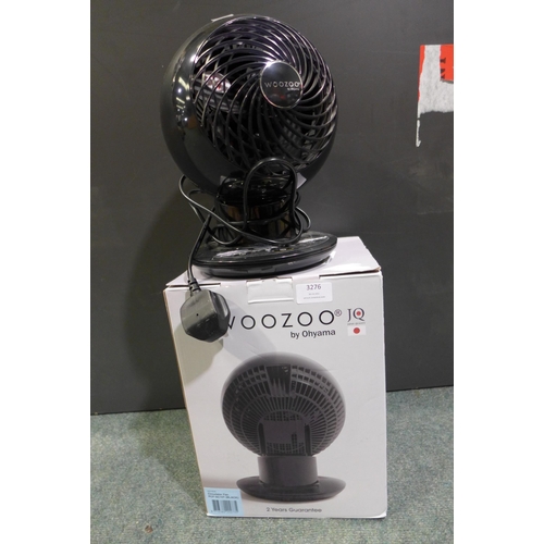 3276 - Iris Woozoo Desk Fan Black    (238-63 )* this lot is subject to vat