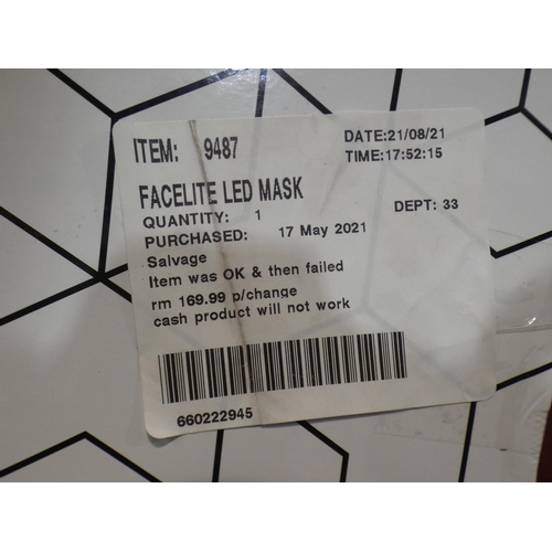 3089 - Facelite LED Mask, RRP £149.97 + VAT (236-125) * This lot is subject to VAT