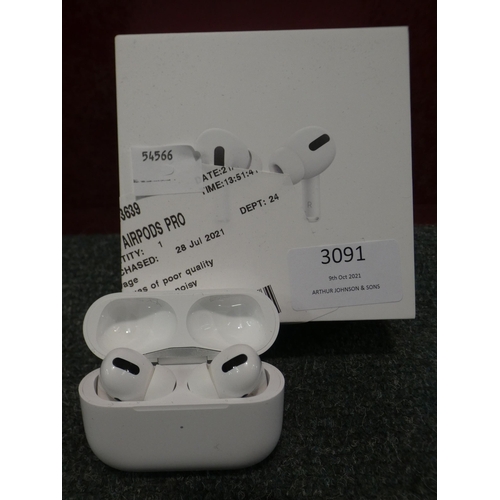 3091 - Apple Airpods Pro, RRP £189.99 + vat         (236-94) * This lot is subject to VAT