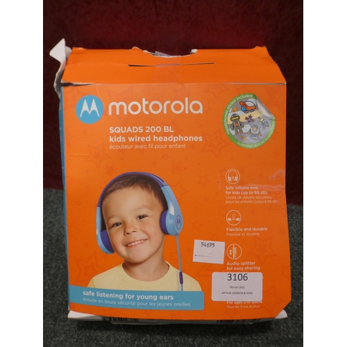 3106 - Kid's Motorola Headphones    (238-133 )* this lot is subject to vat