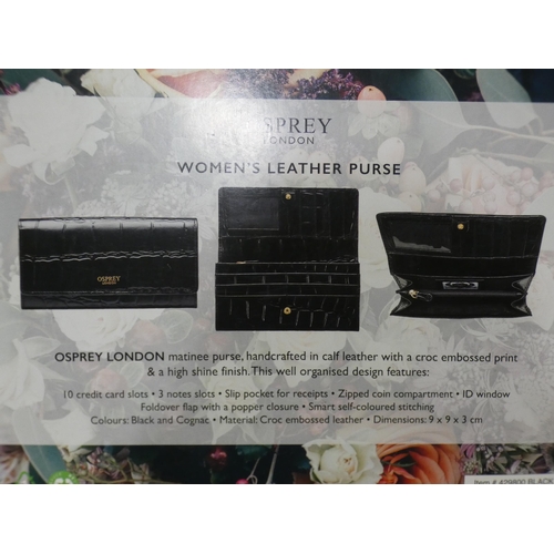 3113 - Osprey Ladies Black Leather Purse  (236-138) * This lot is subject to VAT