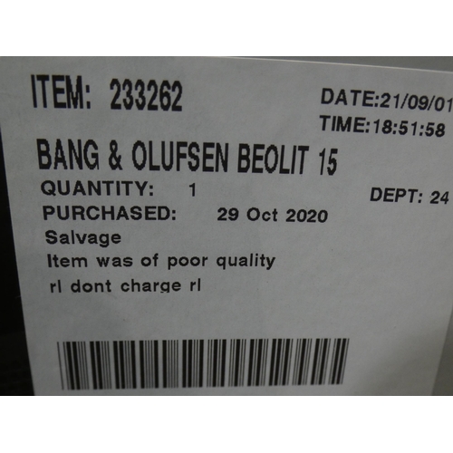 3116 - Bang & Olufsen Beolit 15 speaker, RRP £239.99 + vat   (238-172 )* this lot is subject to vat