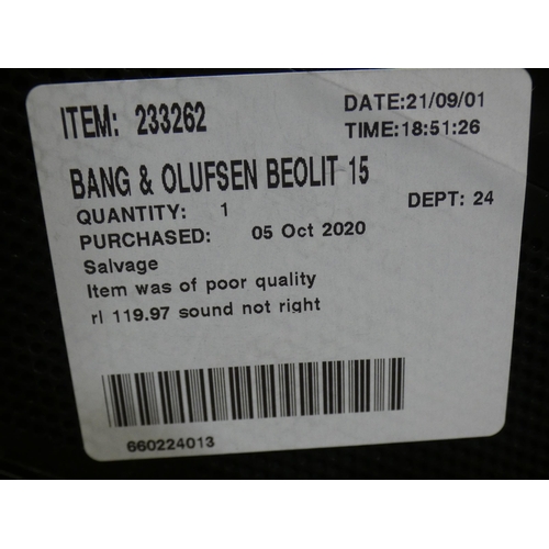 3117 - Bang & Olufsen Beolit 16 speaker, RRP £239.99 + vat   (238-173 )* this lot is subject to vat