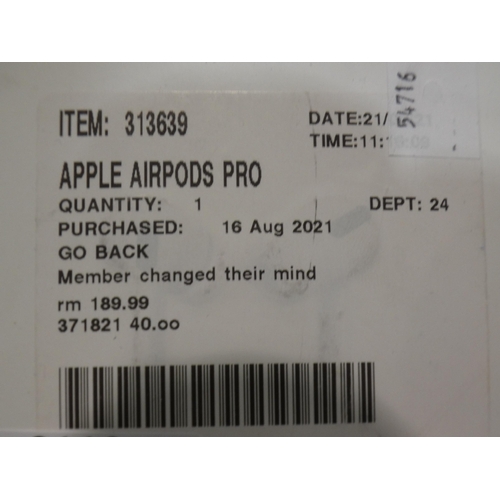 3119 - Apple Airpods Pro, RRP £189.99 + vat       (238-192 )* this lot is subject to vat