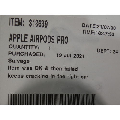 3126 - Apple Airpods Pro (MWP22ZM/A), RRP £189.99 + VAT        (237-59) * This lot is subject to VAT