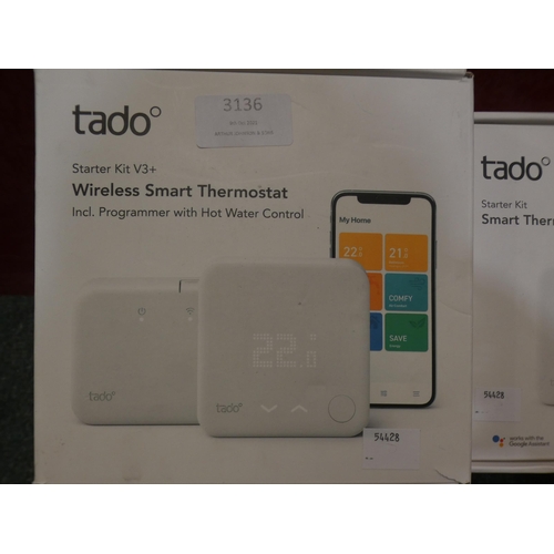 3136 - Tado wireless smart thermostat and starter kit * This lot is subject to VAT