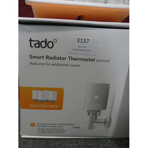 3137 - Tado Starter Kit +4 Rad, RRP £279.16 + VAT (236-49) * This lot is subject to VAT