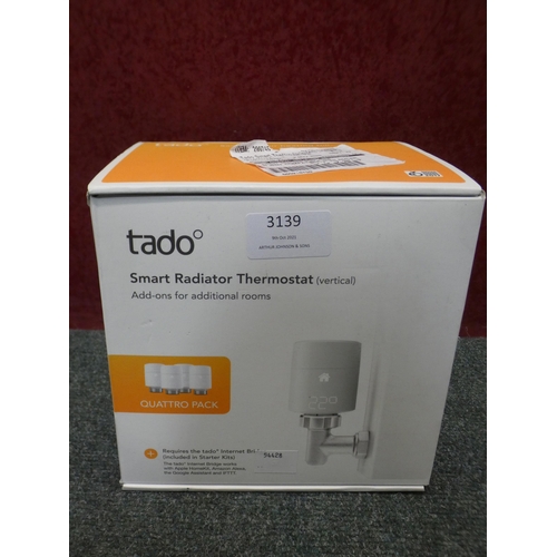 3139 - Tado Starter Kit +4 Rad, RRP £279.16 + VAT and Tado Home Kit Bundle, RRP £399.91 + VAT  (236-49, 55)... 