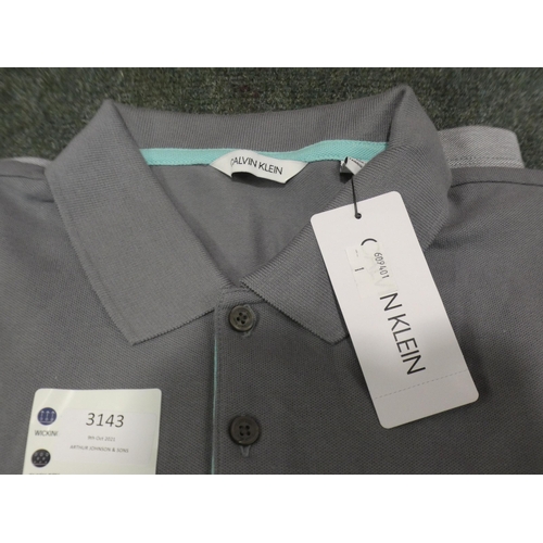 3143 - Hugo Boss white small polo shirt and a Calvin Klein grey small polo shirt * This lot is subject to V... 