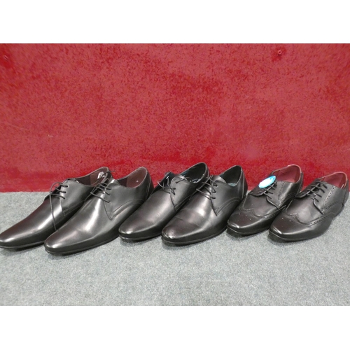 3147 - 3 Pairs of men's black Burton shoes, sizes:- 1 x 10, 1 x 11, 1 x 12 * This lot is subject to VAT