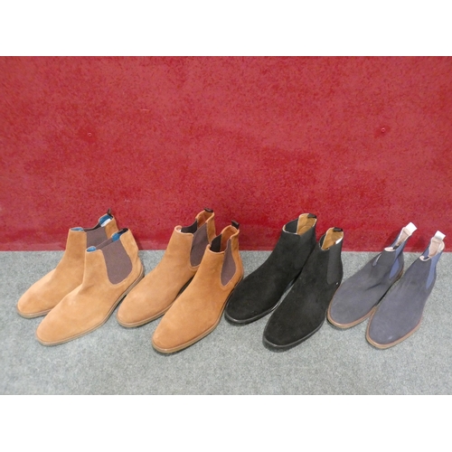 3149 - 4 Pairs of men's black Burton suede boots, mixed colours and sizes * This lot is subject to VAT