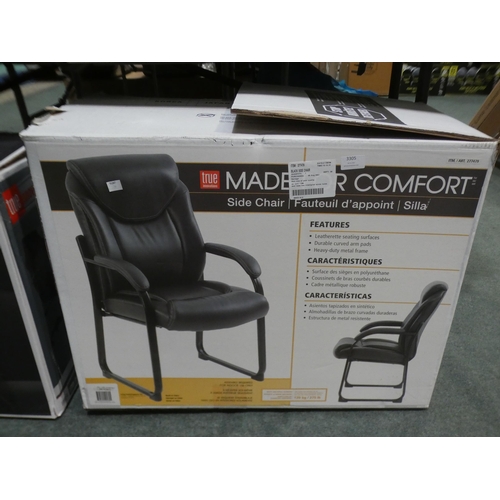 3305 - Black Bonded Leather Side Chair (236-8) * This lot is subject to VAT