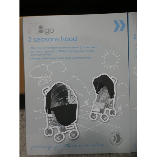 3335 - 4 2-Season M-Go Black Pram Hoods * This lot is subject to VAT