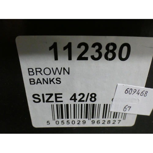 3371 - 3 Pairs of men's brown Burton Banks shoes, size 8 * This lot is subject to VAT