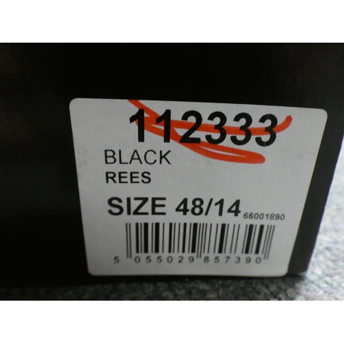 3380 - 3 Pairs of men's black Burton Rees shoes, sizes:- 1 x 7, 1 x 12, 1 x 14 * This lot is subject to VAT