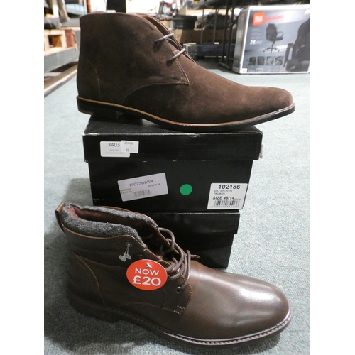 3403 - 2 Pairs of brown Burton boots:- Macbeth size 12, Truman size 14 * This lot is subject to VAT