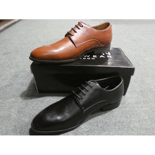 3408 - 2 Pairs of men's Burton Shakir Derby shoes:- 1 x tan size 11, 1 x black size 8 * This lot is subject... 