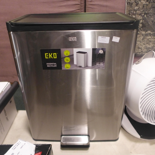 3454 - Eko Ecocasa Stainless Steel Bin (236-57) * This lot is subject to VAT