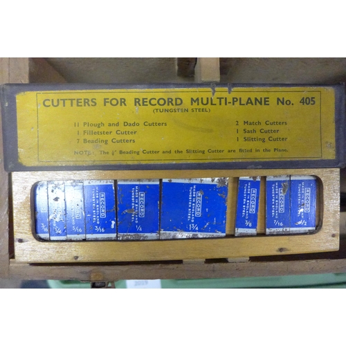 2008 - Scarce vintage Record multi-plane kit, includes full cased set of approx 22 gauged blades and suppli... 