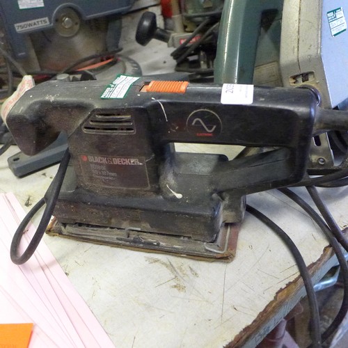 2039 - Chopsaw, circular saw, pad sander and router, a/f