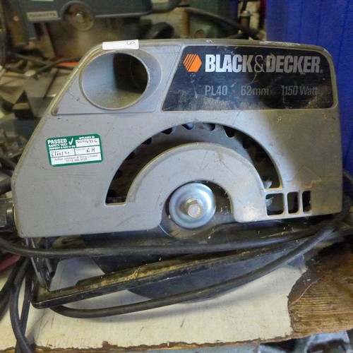 2039 - Chopsaw, circular saw, pad sander and router, a/f