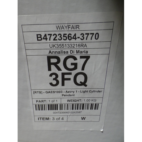 3115 - An Avery 1-light cylinder pendant * this lot is subject to VAT