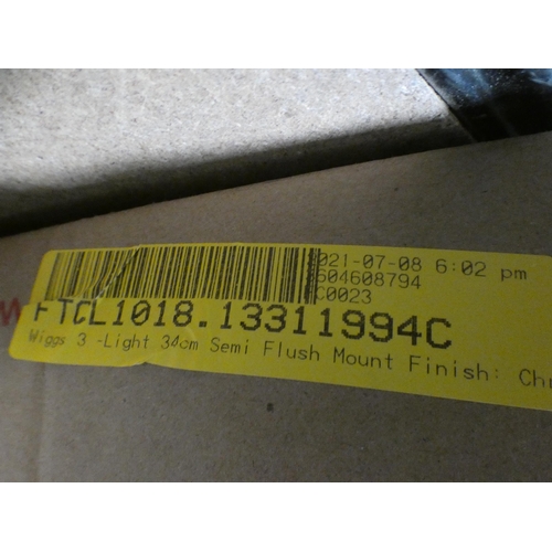 3120 - Set of 3 square LED deck lights, chrome 3-arm ceiling light & a quantity of others * this lot is sub... 