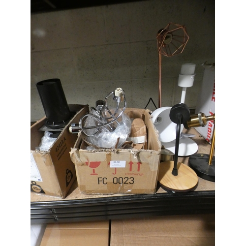 3120 - Set of 3 square LED deck lights, chrome 3-arm ceiling light & a quantity of others * this lot is sub... 