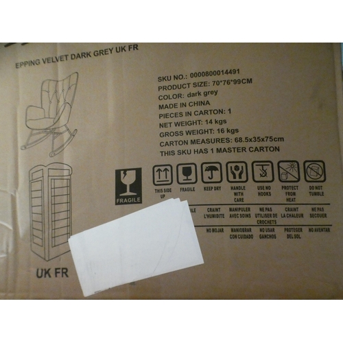 3132 - A velvet Epping armchair with wooden legs * this lot is subject to VAT