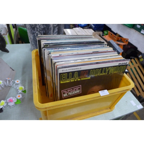 2299 - Vintage HMV gramophone with qty of 45 singles