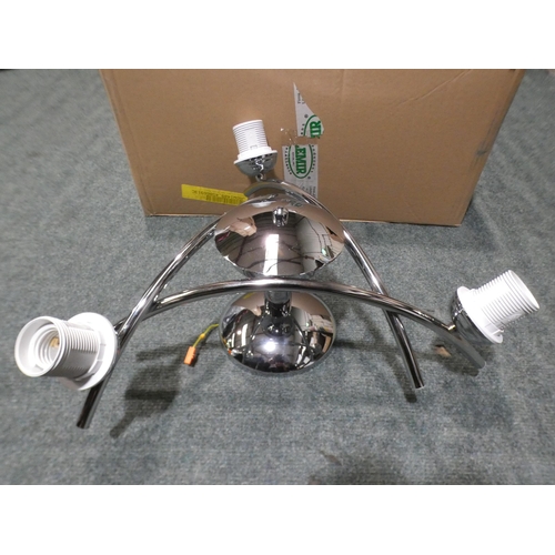 3128 - A chrome Judson 3-arm semi flush ceiling light * this lot is subject to VAT