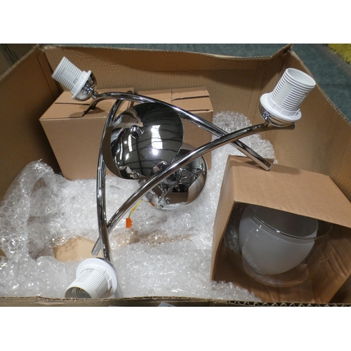3128 - A chrome Judson 3-arm semi flush ceiling light * this lot is subject to VAT