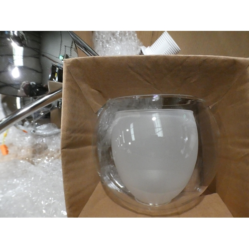 3128 - A chrome Judson 3-arm semi flush ceiling light * this lot is subject to VAT