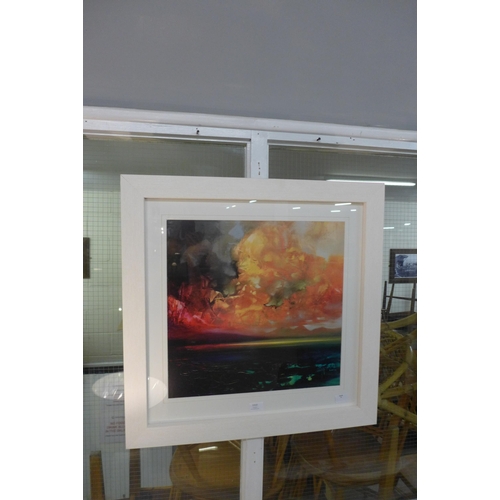 1418 - A Scott Naismith framed print, Isle of Jura Emerges, 60 x 60 (PPFPPR46133G44)   #