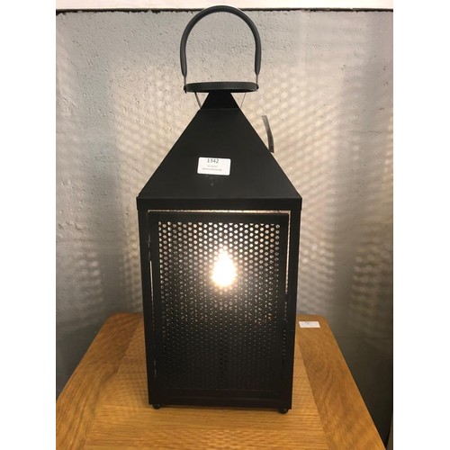 1328 - A Folkestone matt black table lantern with mesh panels, H 43cms (3079523)   #