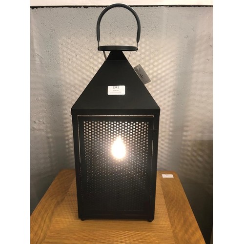 1329 - A Folkestone matt black table lantern with mesh panels, H 43cms (3079523)   #