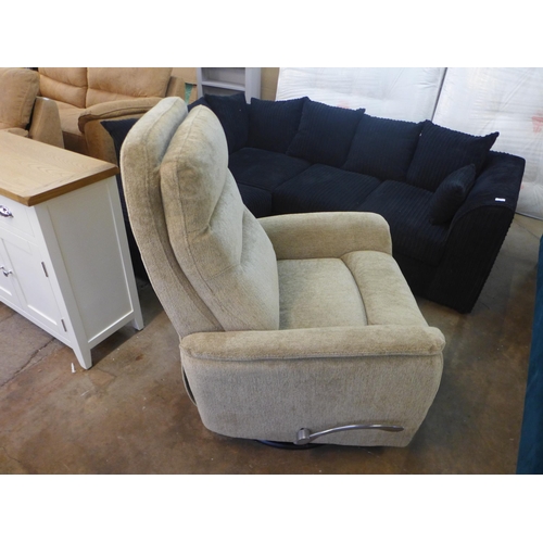 1526 - A beige fabric upholstered manual reclining armchair  *This lot is subject to VAT