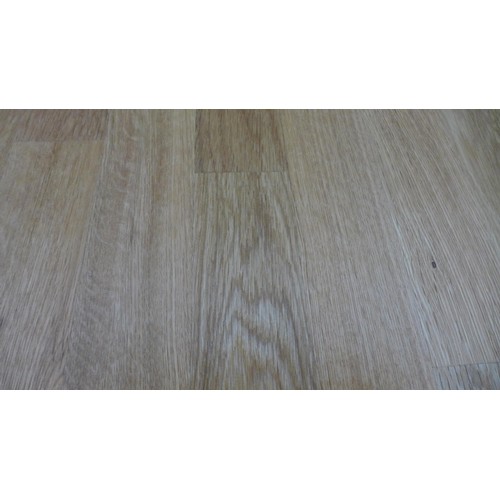 1529 - A Hongfa oiled oak dining table160cm with a pair of Hongfa benches, 145cm (boxed) - leaves may need ... 