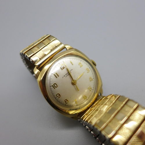 1115 - A 9ct gold cased Benson wristwatch, Birmingham 1955, 28mm case