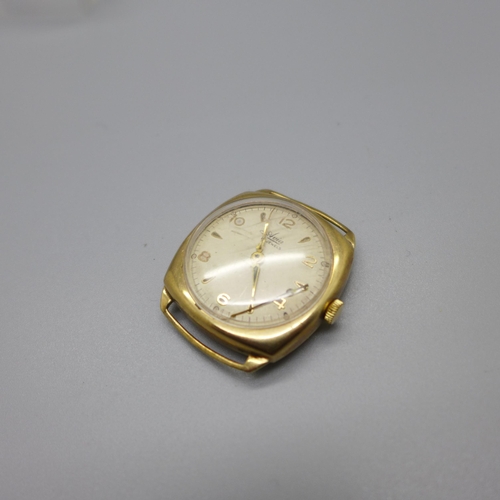 1123 - An Avia 9ct gold wristwatch head, 26mm case