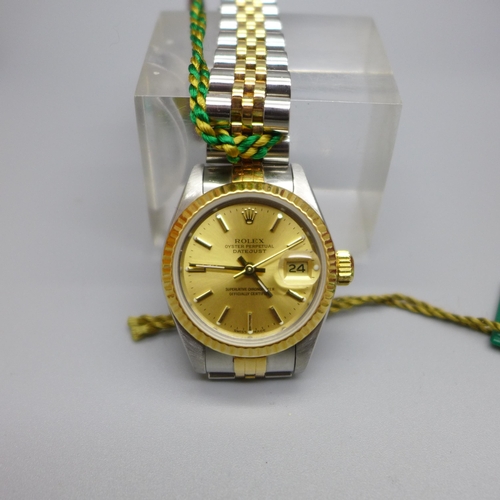 1133 - A lady's Rolex Oyster Perpetual Datejust wristwatch, with case and outer box