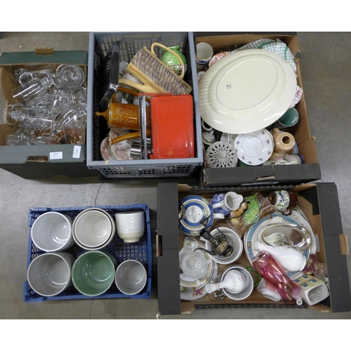 1197 - Five boxes of assorted china and glassware  **PLEASE NOTE THIS LOT IS NOT ELIGIBLE FOR POSTING AND P... 