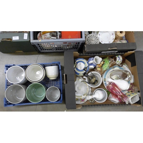 1197 - Five boxes of assorted china and glassware  **PLEASE NOTE THIS LOT IS NOT ELIGIBLE FOR POSTING AND P... 