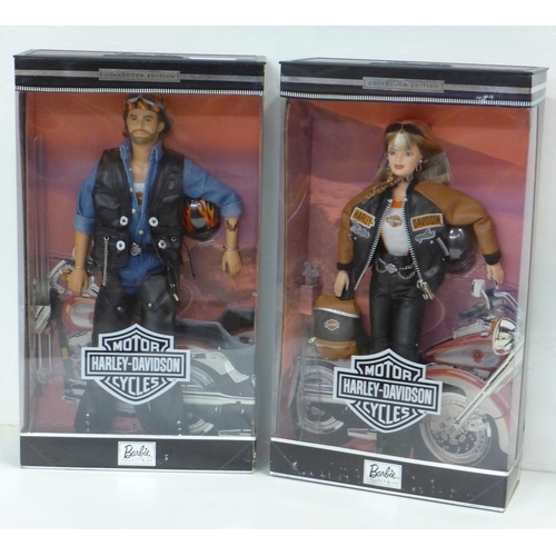 611 - Harley-Davidson Barbie and Ken collector edition boxed dolls 1999