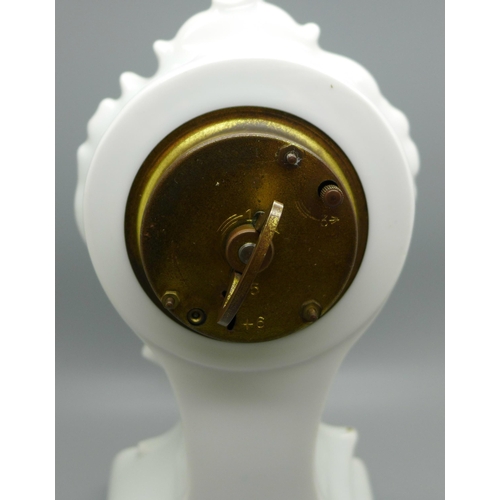 619 - A Rosenthal mantel timepiece, 22cm