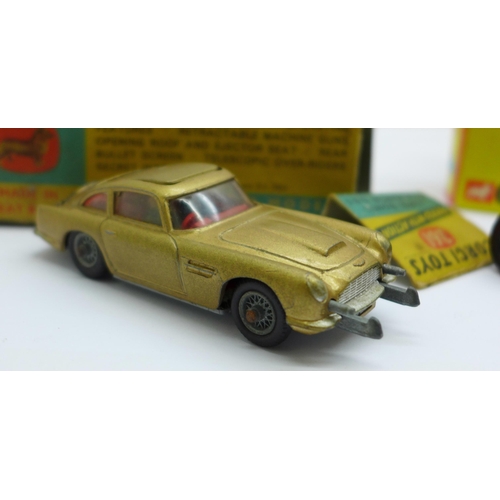 620 - Corgi Toys, 261 Special Agent 007, James Bond's Aston Martin, box a/f, 345, MGB G.T. Competition, wi... 