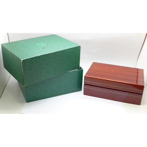 624 - A wooden Rolex wristwatch box with outer box